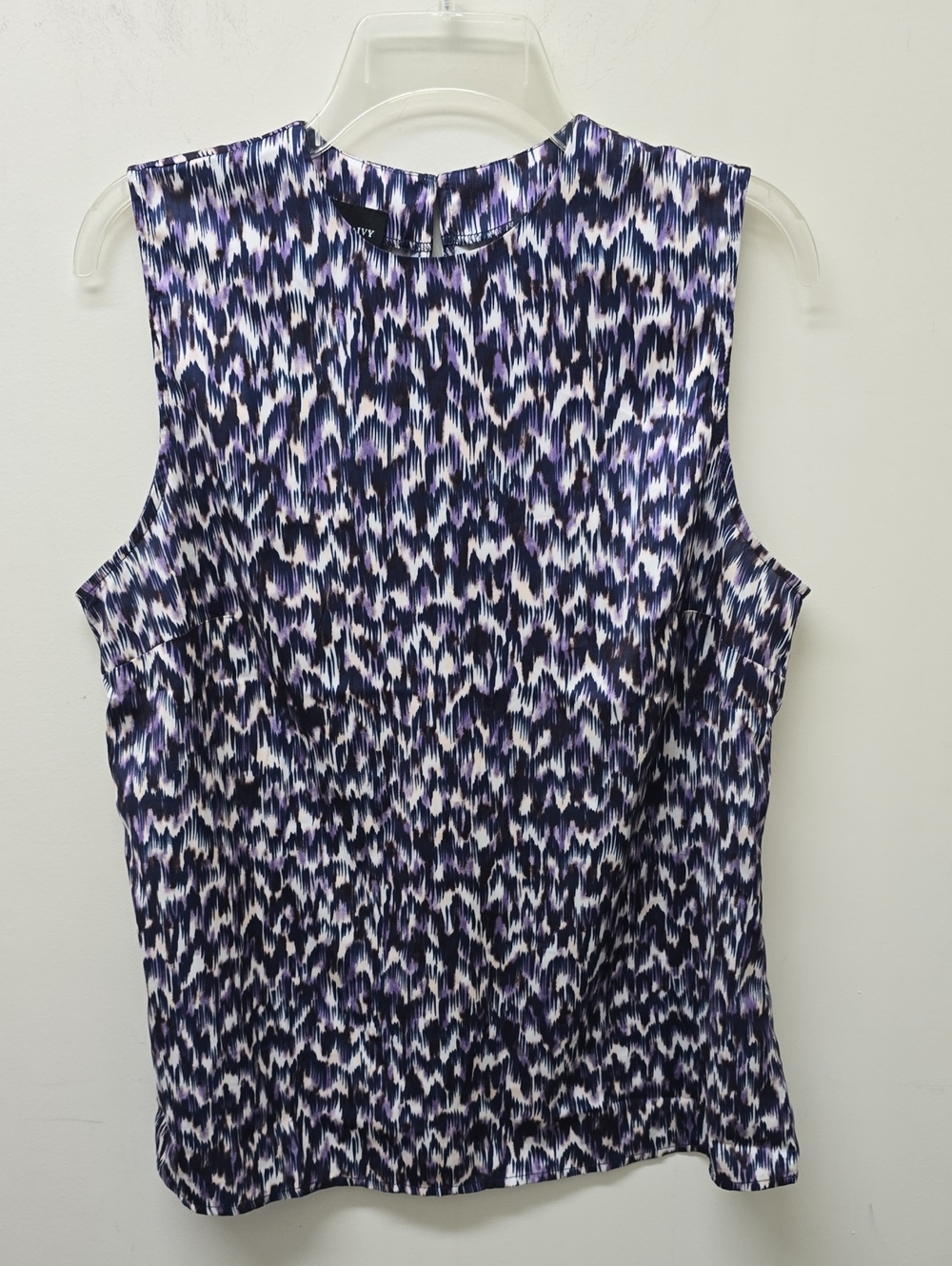 Fortune & Ivy Kelsey Sleeveless Purple Patterned Tank Top - Size L